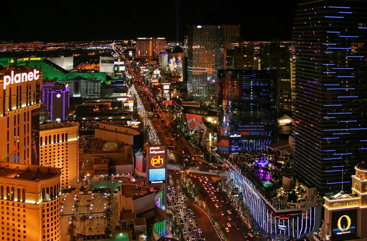 The Las Vegas Strip lit up at night