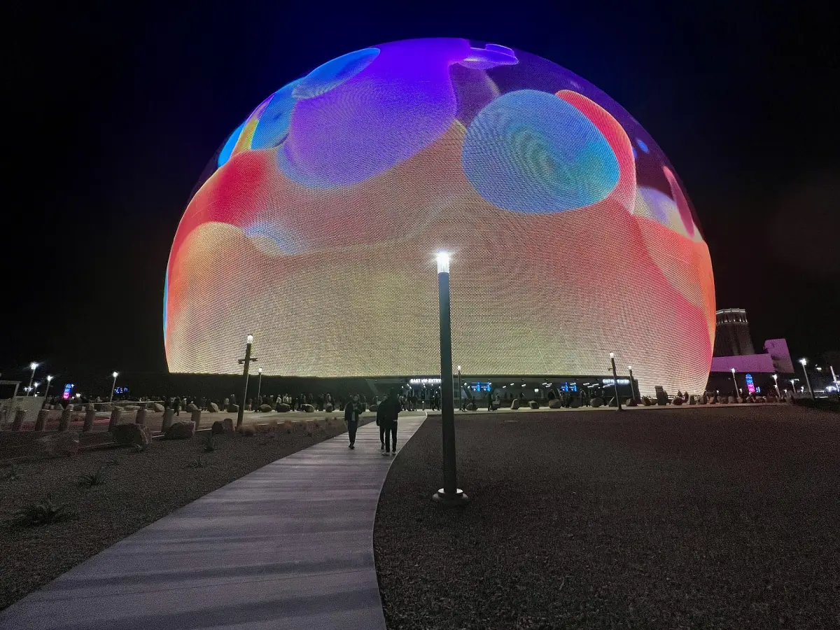 The Sphere lit in colour